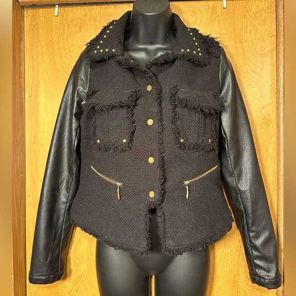 Venus size small tweed faux leather jacket - Picture 2 of 8